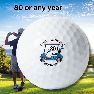 Fun 80TH Birthday Party Custom Cart Monogram Name  Golf Balls