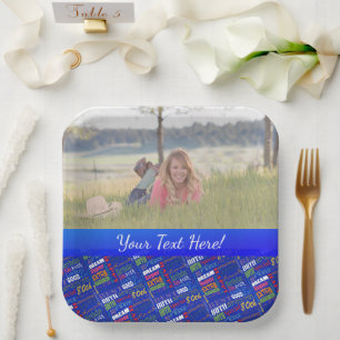 Fun 80th Birthday Party Personalised Monogram Paper Plate