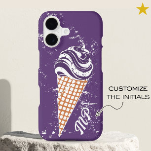 Fun 90s Purple Graffiti Ice Cream Cone Custom Name