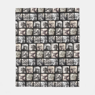 Fun 9 Photo Collage Pictures Fleece Blanket