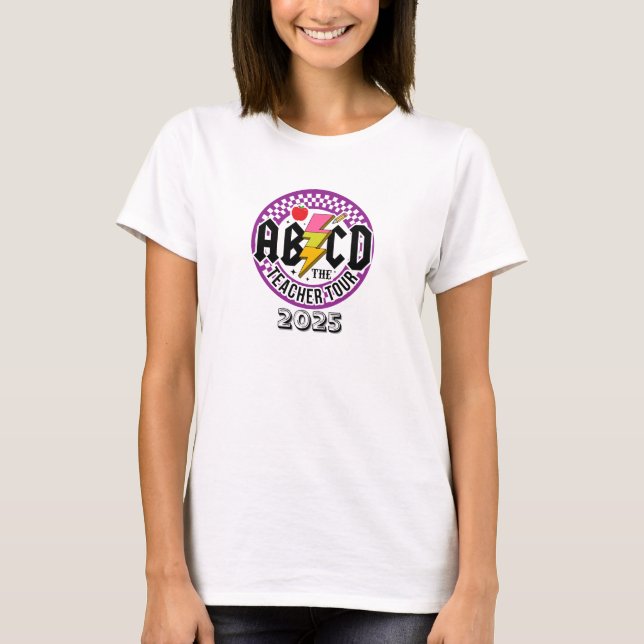 Fun ABCD Rock N Roll Teacher Gift Shirt (Front)