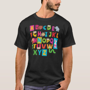 Fun Abcs Animal Alphabet Pre K Kindergarten Back T T-Shirt