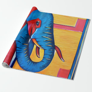 Fun Abstract Artsy Little Elephant Wrapping Paper