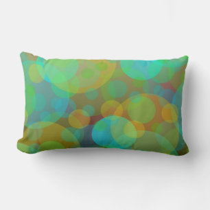 Fun Abstract Circles Orbs Modern Art Lumbar Cushion