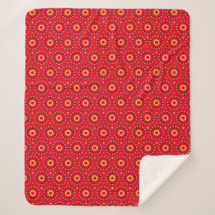 Fun Abstract Circles Sherpa Throw Blanket in Red