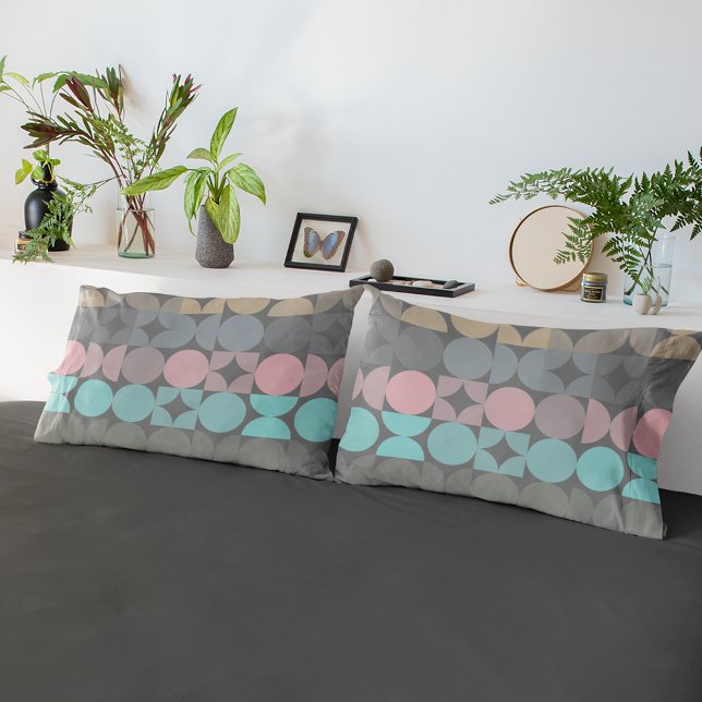 Fun Abstract Circles Squares Popart Pattern Pillowcase (Creator Uploaded)