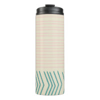 Fun Abstract Line Drawing in Teal and Pastel Pink