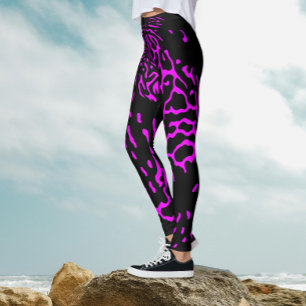 Fun Abstract Pink Safari Wild Animal Print Pattern Leggings