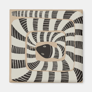 Fun Abstract Striped Banded Snake Snake Lovers Magnet