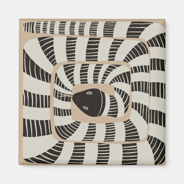 Fun Abstract Striped Banded Snake | Snake Lovers Magnet (Front)