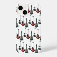 Fun Acoustic Electric Guitars Music Pattern Design