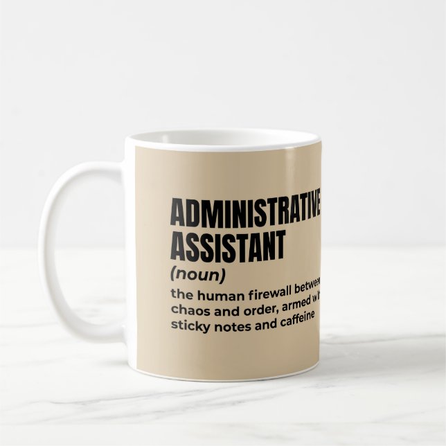 Fun Administrative Assistant Definition Coffee Mug (Left)
