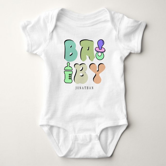 Fun Adorable Personalised Infant Name Baby Bodysui Bodysuit (Front)