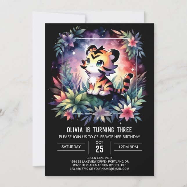 Fun Adorable Tiger Birthday  Invitation (Front)
