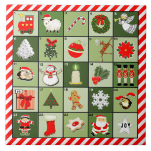 Fun Advent Calendar Ceramic Tile