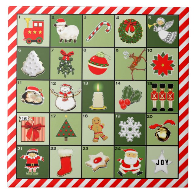 Fun Advent Calendar Ceramic Tile (Front)