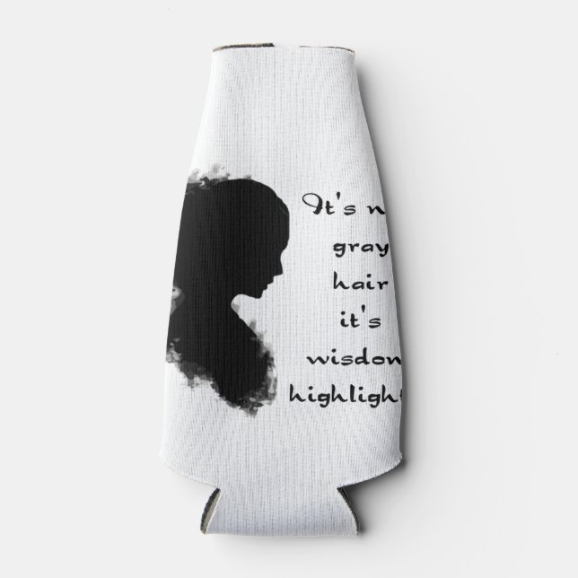 Fun Age "Over the Hill" Quote Wisdom Highlights Bottle Cooler (Front)