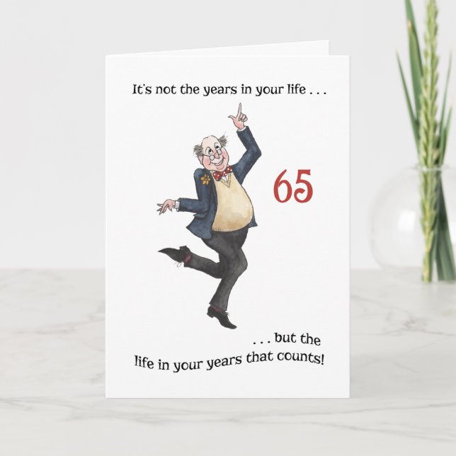 Fun Age-specific 65th Birthday Card for a Man (Front)
