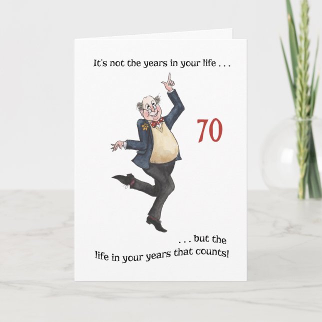 Fun Age-specific 70th Birthday Card for a Man (Front)