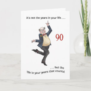 Fun Age-specific 90th Birthday Card for a Man