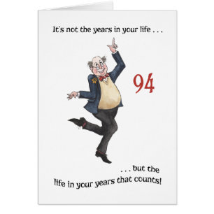 Fun Age-specific 94th Birthday Card for a Man