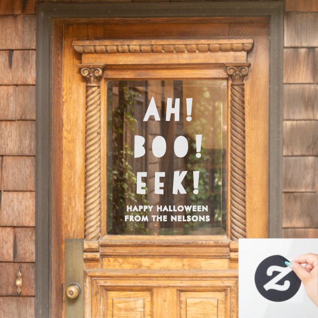 Fun Ah Boo Eek Happy Halloween White Custom  (Home Door)