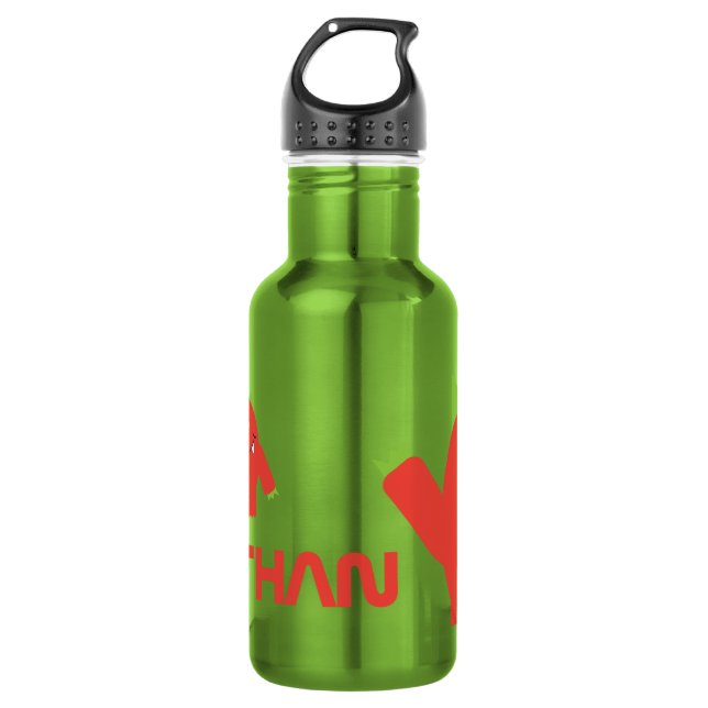 Fun alien named green orange kids 532 ml water bottle (Front)
