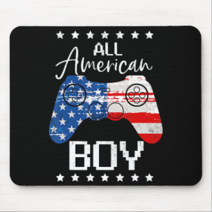 Fun All American Boys 4th July Son Video Game USA Mouse Pad