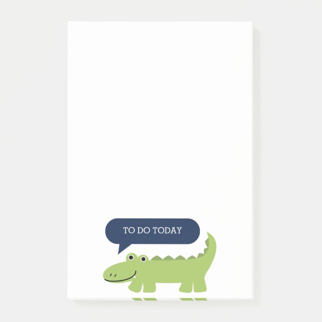 Fun Alligator Personalised Post-it Notes (Front)