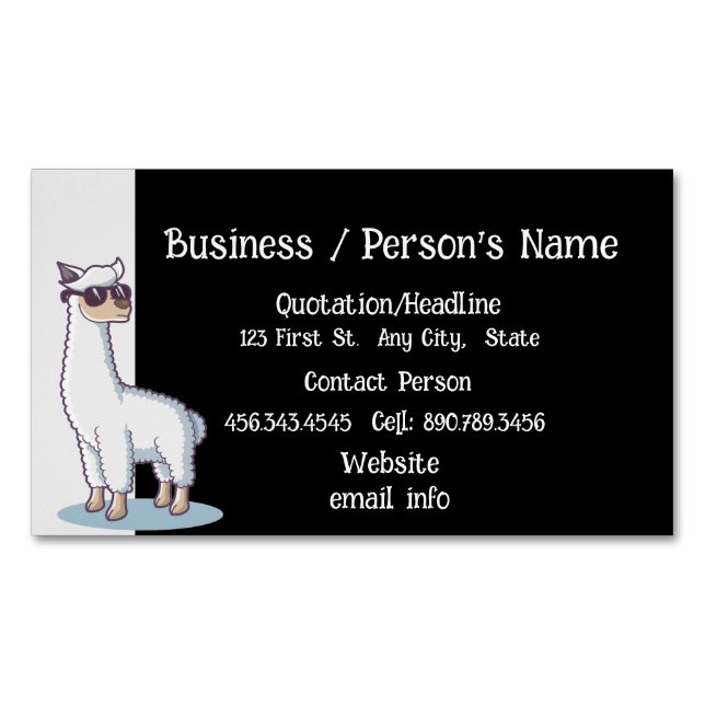 Fun Alpaca Nature Animal Custom Business Card (Front)