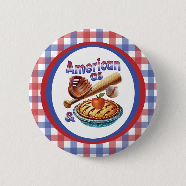 Fun American as Baseball & Apple Pie  6 Cm Round Badge (Front)