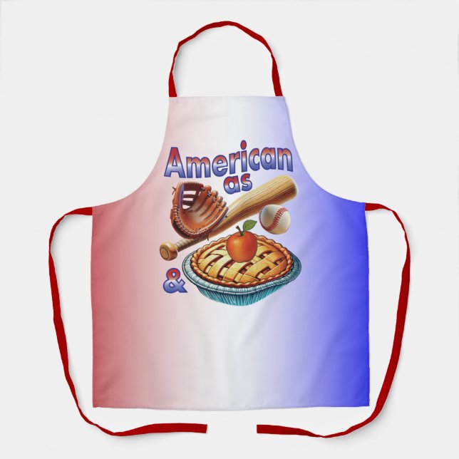 Fun American as Baseball & Apple Pie  Apron (Front)