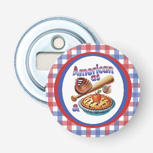 Fun American as Baseball & Apple Pie Bottle Opener