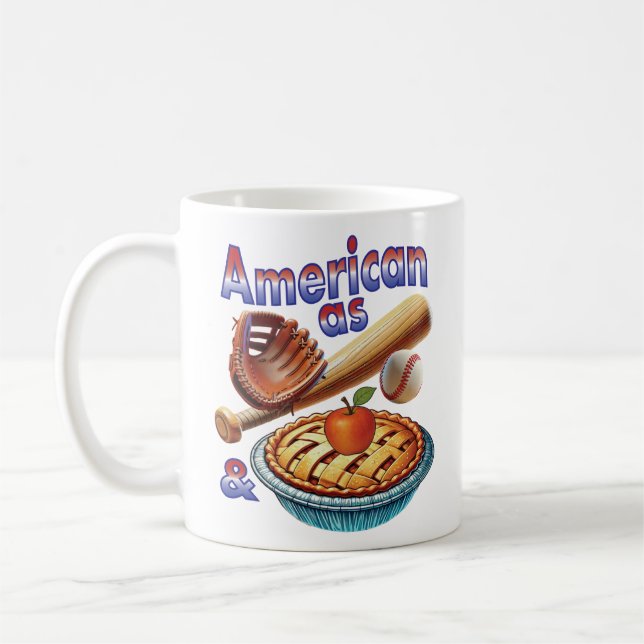 Fun American as Baseball & Apple Pie  Coffee Mug (Left)