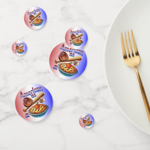 Fun American as Baseball & Apple Pie Confetti