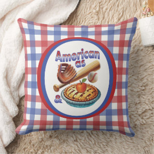 Fun American as Baseball & Apple Pie Cushion