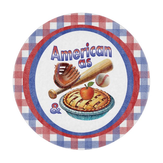 Fun American as Baseball & Apple Pie  Cutting Board (Front)