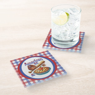 Fun American as Baseball & Apple Pie  Glass Coaster