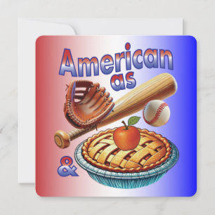 Fun American as Baseball & Apple Pie Invitation