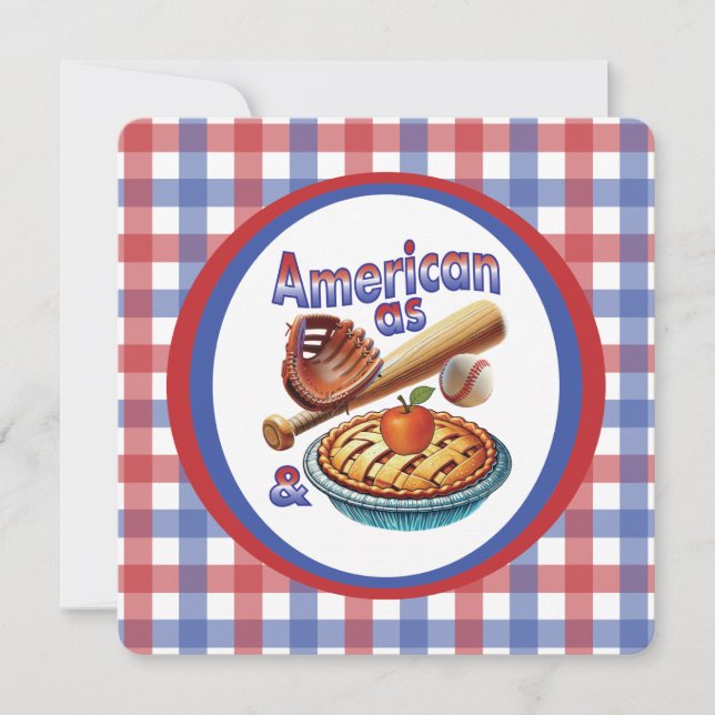 Fun American as Baseball & Apple Pie  Invitation (Front)