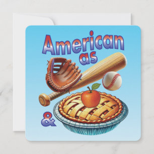 Fun American as Baseball & Apple Pie Invitation