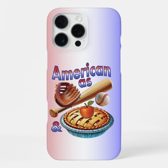 Fun American as Baseball & Apple Pie  iPhone Case (Back)