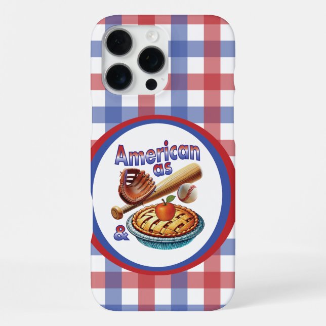 Fun American as Baseball & Apple Pie  iPhone Case (Back)