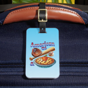 Fun American as Baseball & Apple Pie Luggage Tag