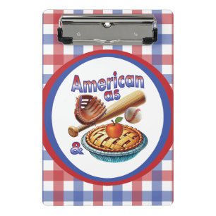 Fun American as Baseball & Apple Pie Mini Clipboard