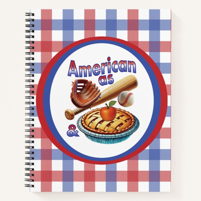 Fun American as Baseball & Apple Pie  Notebook (Front)