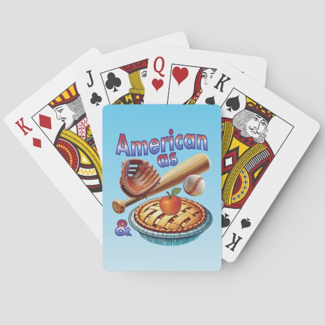 Fun American as Baseball & Apple Pie  Playing Cards (Back)