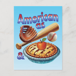 Fun American as Baseball & Apple Pie  Postcard