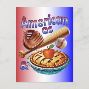 Fun American as Baseball & Apple Pie  Postcard