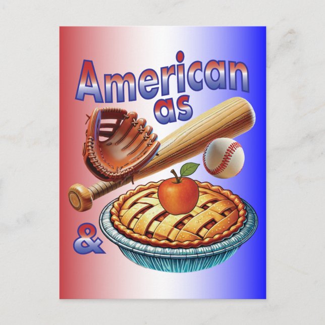 Fun American as Baseball & Apple Pie  Postcard (Front)